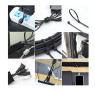 MasterMind 121pcs Cord Management Organizer Kit 4 Cable Sleeve with Zipper,10 Self Adhesive Cable Clip Holder,10pcs and 2 Roll Self Adhesive tie and 100 Fastening Cable Ties for TV Office Home etc (Black)